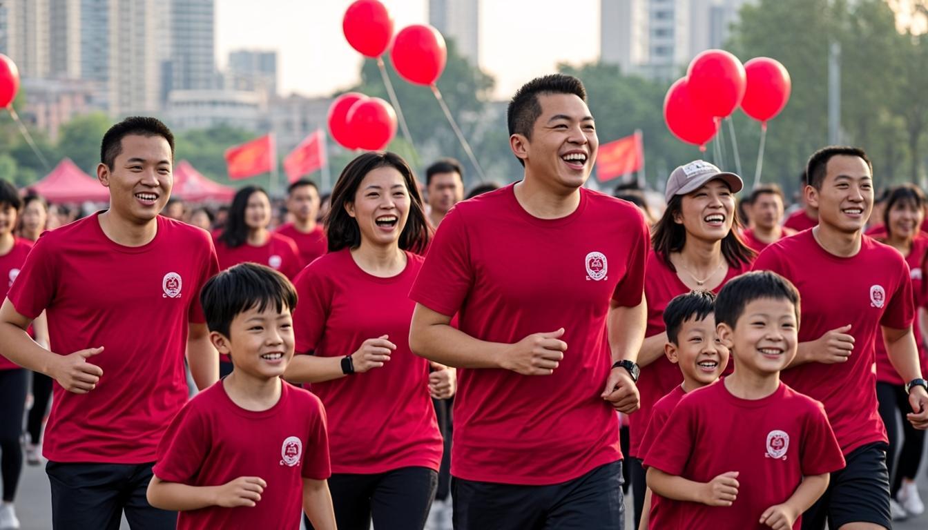 Suasana fun run keluarga kategori 3K Pokok E Melu